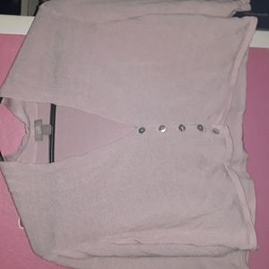 J.jill light pink button up sweater